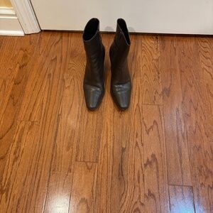 Ann Taylor Loft Dark Brown Leather Over-the-Ankle Boots